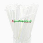 Sedotan Bengkok 6mm Putih Single Pcs