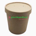 Bowl Paper Soup Kraft 360ml / 12oz + Tutup