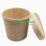Bowl Paper Soup Kraft 360ml / 12oz + Tutup - Image 3