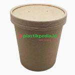 Bowl Paper Soup Kraft 470ml / 16oz + Tutup