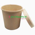 Bowl Paper Soup Kraft 760ml / 26oz + Tutup - Image 3