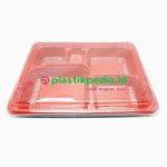 Bento Sekat 5 Hitam Merah KPM