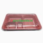 Bento Sekat 4 Hitam Merah KPM