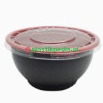 Mangkuk M 13.5 Hitam Merah KPM + Tutup