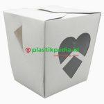 Food Pail Kraft Motif Heart Putih