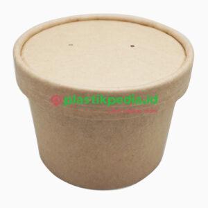Bowl Paper Soup Kraft 230ml / 8oz + Tutup