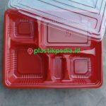Tray Bento Sekat 5 Jumbo Karunia Merah uk 19x25x4